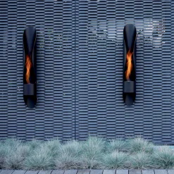 Biocamino da Parete di Design Tubolare e Moderno in Acciaio Nero - Jackson