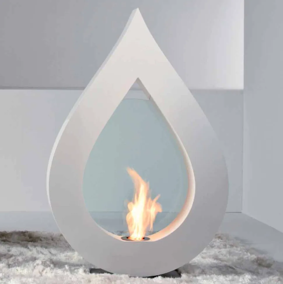 Biocamino da terra a bioetanolo, design moderno a forma di fiamma Todd