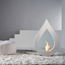 Biocamino da terra a bioetanolo, design moderno a forma di fiamma Todd
