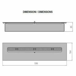 Bruciatore Bioetanolo in Acciaio Inox per Camino Lineare Made in Italy - Brandon
