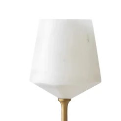 Calice da Vino in Marmo Bianco di Carrara Satinato e Ottone Design - Caglio