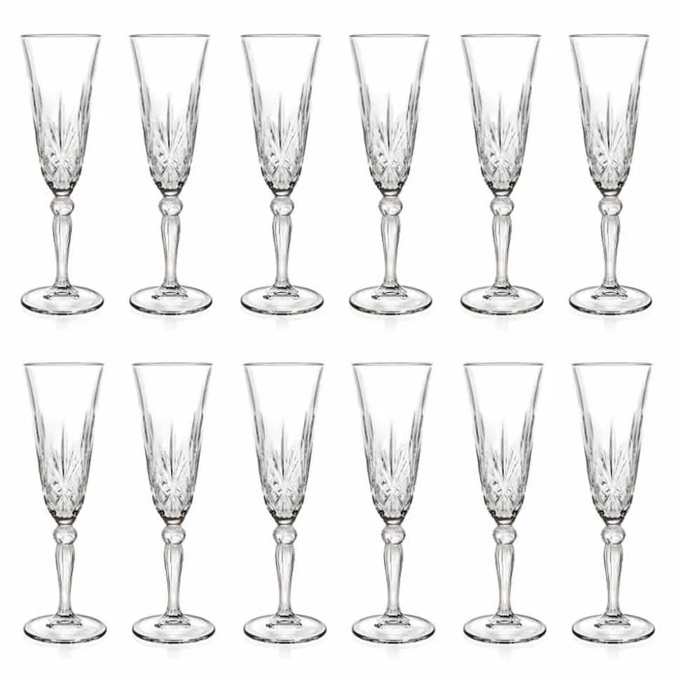 Calice Flute Bicchiere in Cristallo Ecologico per Champagne 12 Pezzi - Cantabile