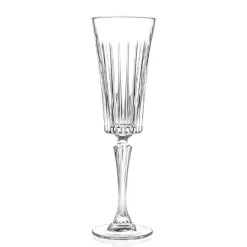 12 Calici Flute da Spumante Decoro Tagli Lineari in Cristallo Eco - Senzatempo