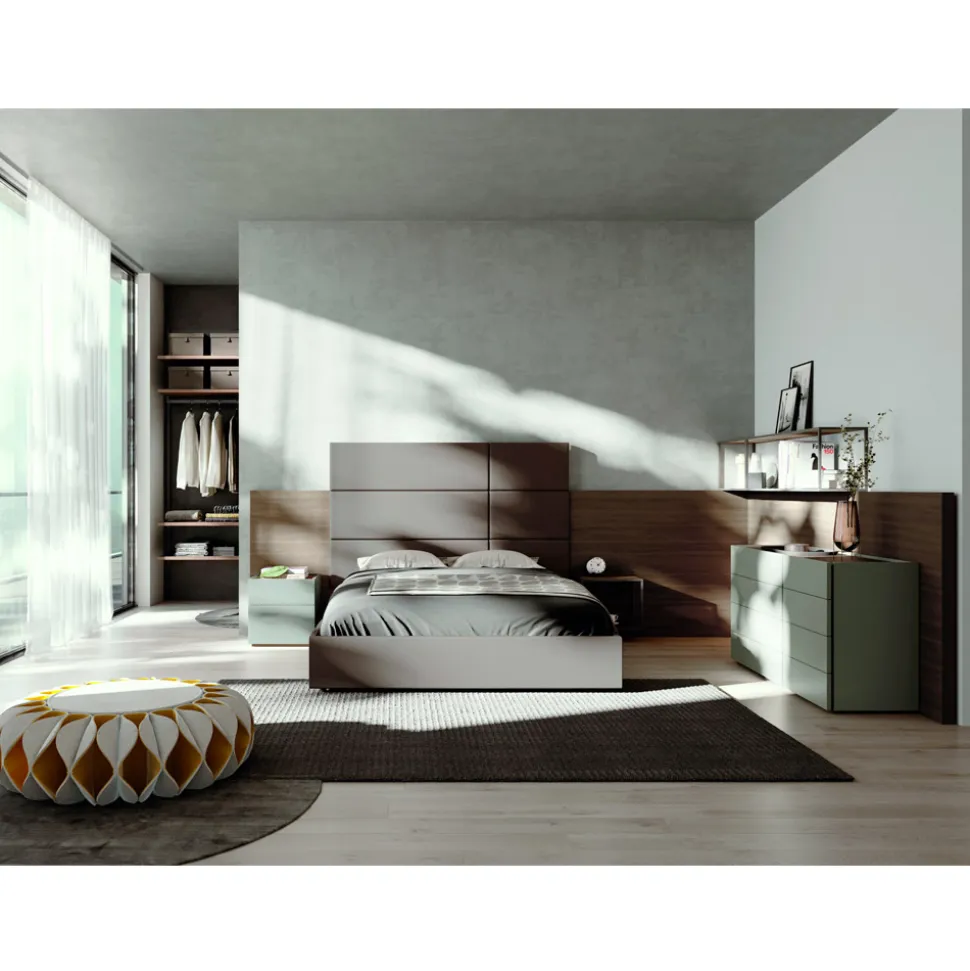 Camera da Letto Matrimoniale a 5 Elementi Made in Italy di Lusso - Smeraldo