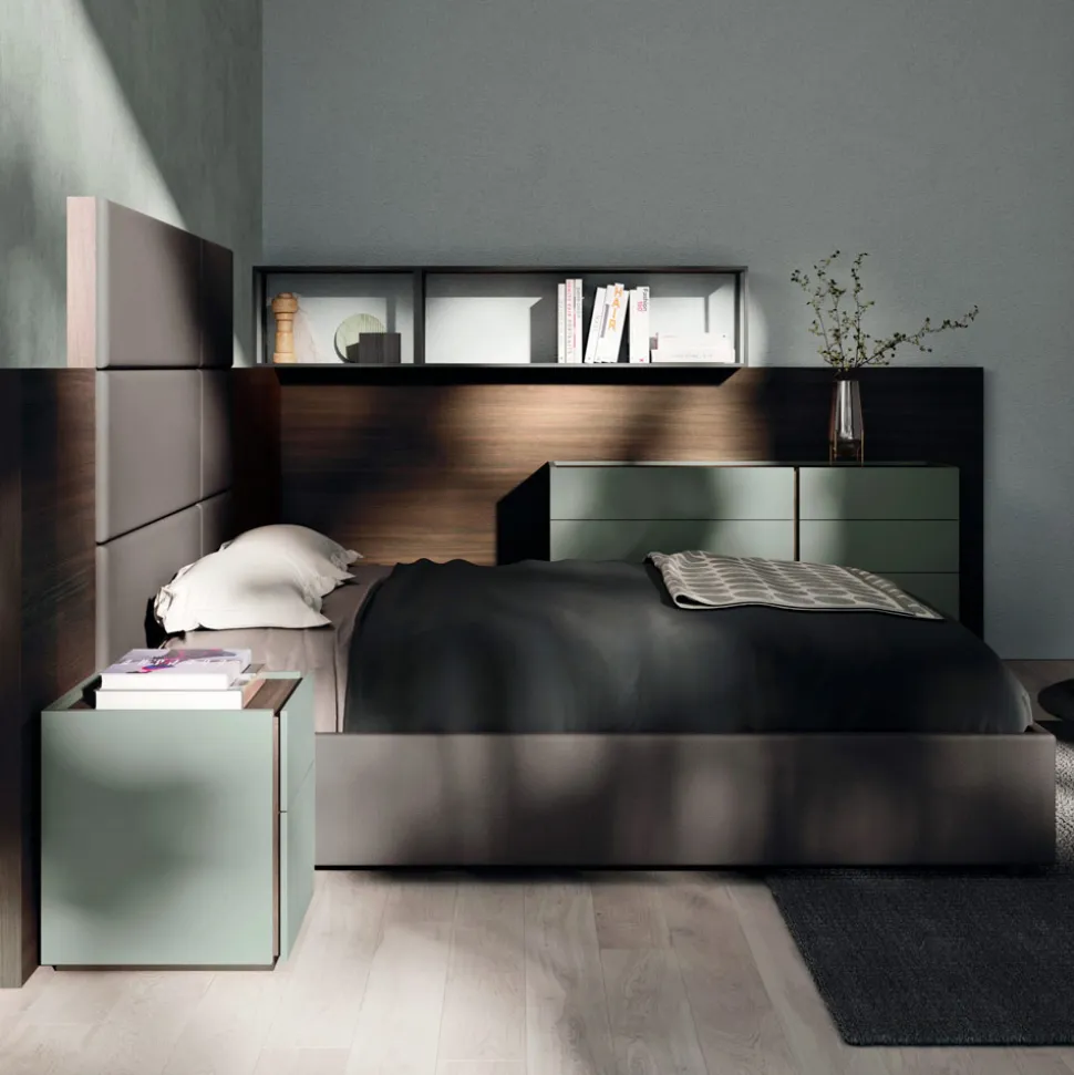 Camera da Letto Matrimoniale a 5 Elementi Made in Italy di Lusso - Smeraldo
