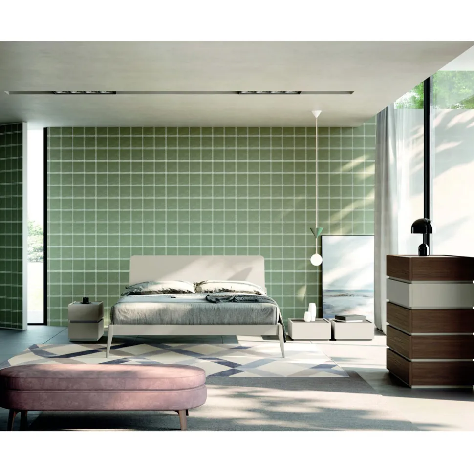 Camera da Letto Moderna a 5 Elementi in Stile Moderno Made in Italy - Melodia