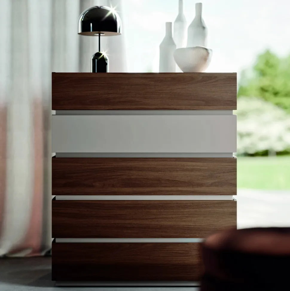Camera da Letto Moderna a 5 Elementi in Stile Moderno Made in Italy - Melodia