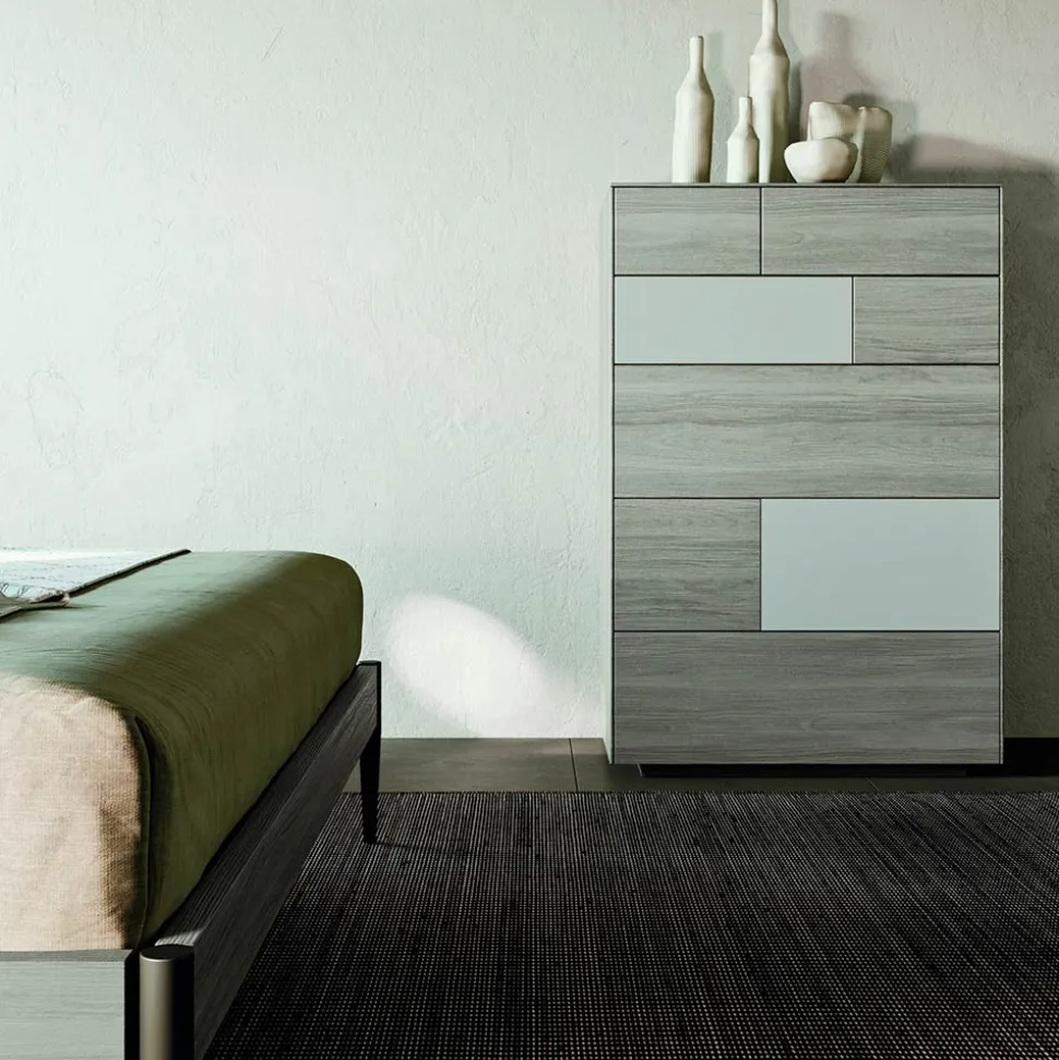 Camera da Letto Moderna a 4 Elementi in Stile Moderno Made in Italy - Lusinda