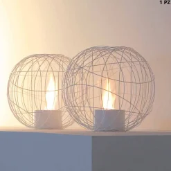 Camino a bioetanolo  da tavolo/terra in acciaio a forma di sfera Henry