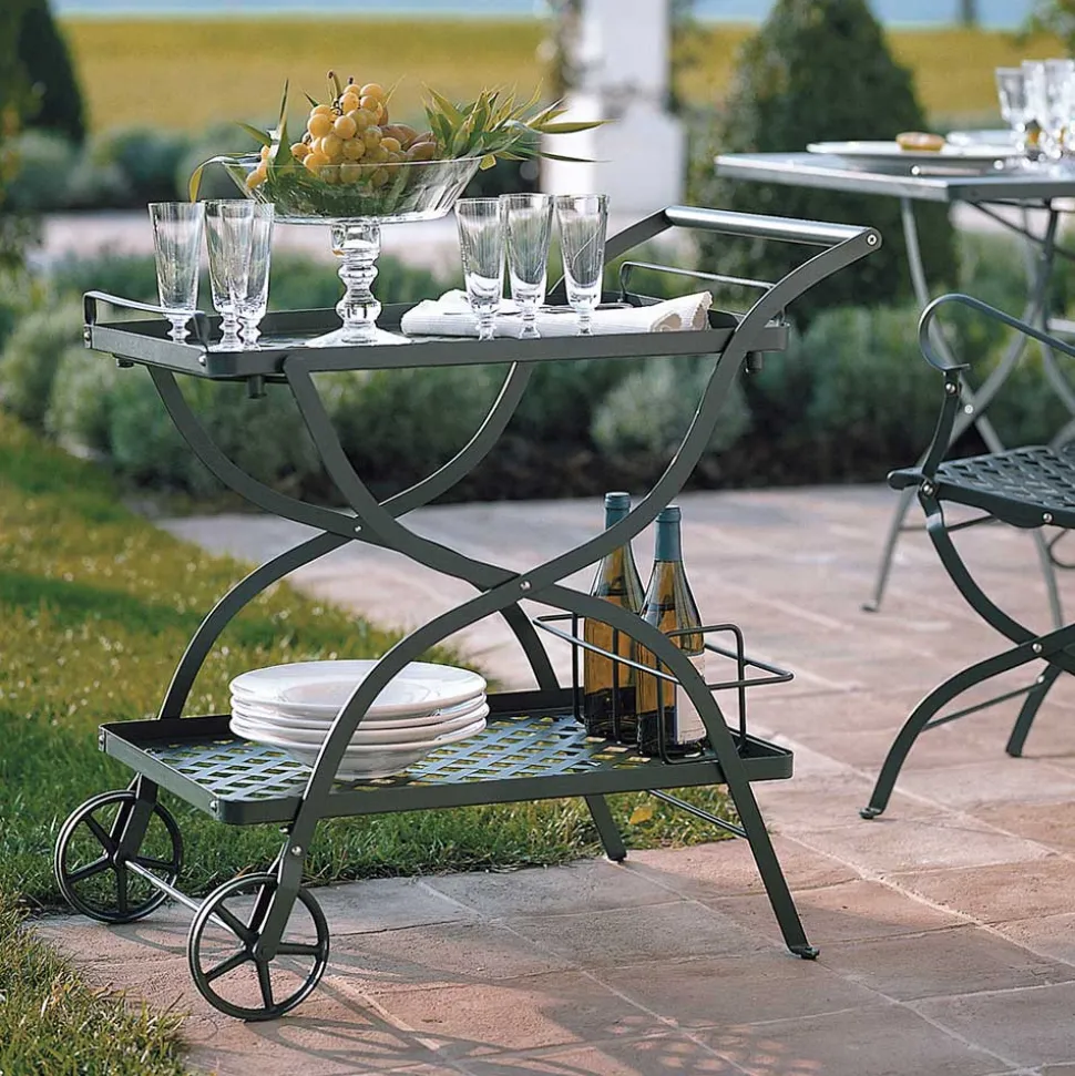 Carrellino Portavivande da Giardino in Acciaio Zincato Made in Italy - Selvaggia