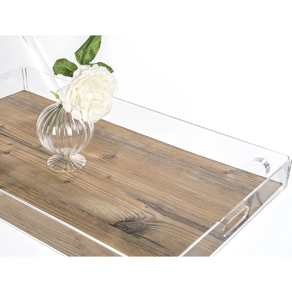 Carrello da Cucina 4 Ruote in Plexiglass Trasparente o con Legno - Magimbo