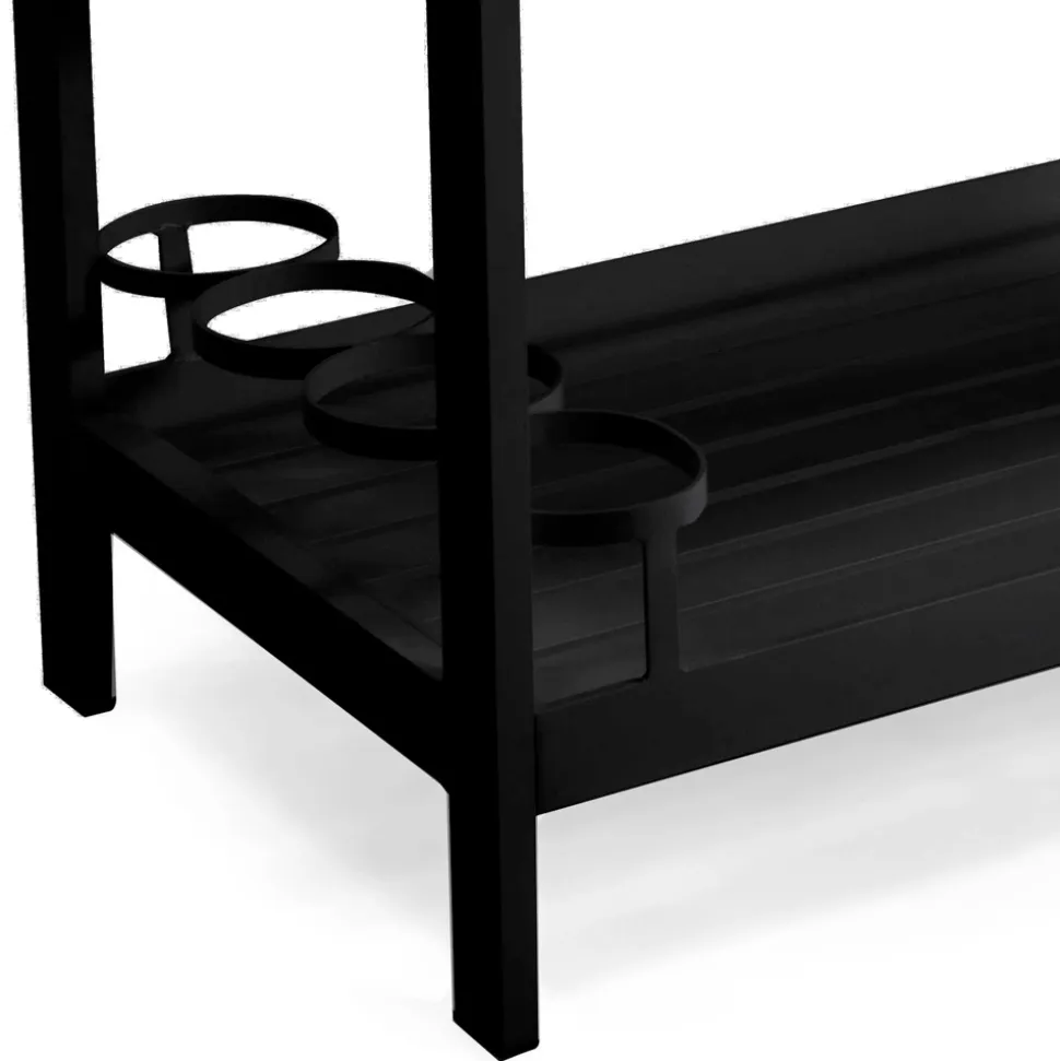 Carrello in Alluminio di Diverse Finiture con Ruote e 3 Ripiani- Tenda