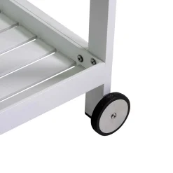 Carrello in Alluminio di Diverse Finiture con Ruote e 3 Ripiani- Tenda