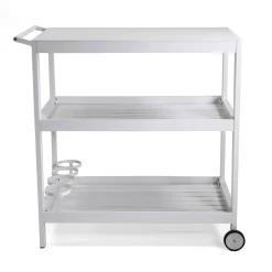 Carrello in Alluminio di Diverse Finiture con Ruote e 3 Ripiani- Tenda