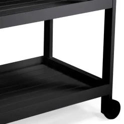 Carrello in Alluminio di Diverse Finiture con Ruote e 3 Ripiani- Tenda
