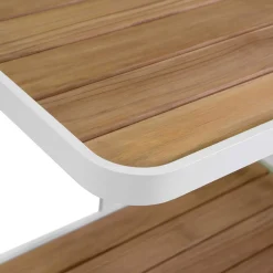 Carrello in Alluminio di Diverse Finiture con Ruote e Piano in Teak - Tenda