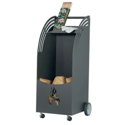 Carrello Portalegna in Metallo con Mensola e 4 Ruote Made in Italy - Geco