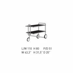 Carrello Portavivande in Acciaio Cromato e Laminato Made in Italy - Singapore