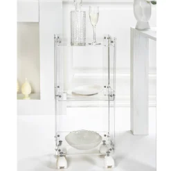 Carrello Porta Vivande in Plexiglass Trasparente Made in Italy - Galatius