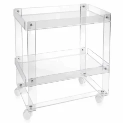 Carrello portavivande moderno a 2 ripiani L 60,5cm in plexiglass Diso