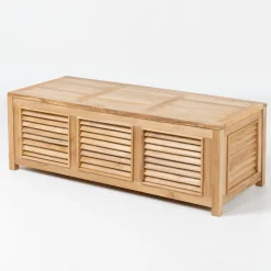 Cassapanca da Giardino Realizzata in Teak Naturale - Nascondi