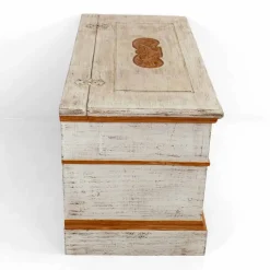 Cassapanca Fatta a Mano in Legno Massello con Profili Oro Made in Italy - Caio