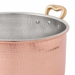 Casseruola Alta in Rame Stagnato a Mano Tonda con 2 Manici 20 cm - Gianfranco