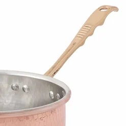 Casseruola Alta Tonda in Rame Stagnato a Mano con Manico 20 cm - Giancarlo