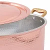 Casseruola in Rame Ovale Stagnato a Mano da Forno e Coperchio 37x26 cm - Mariag