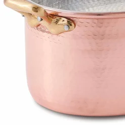 Casseruola in Rame Ovale Stagnato a Mano da Forno e Coperchio 37x26 cm - Mariag