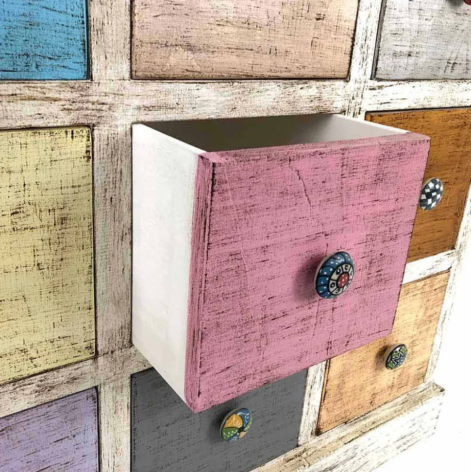 Cassettiera Artigianale in Legno Massello con 9 Cassetti Made in Italy - Pierrot