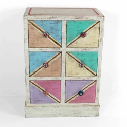 Cassettiera Artigianale in Legno con Cassetti Colorati Made in Italy - Brighella