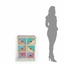 Cassettiera Artigianale in Legno con Cassetti Colorati Made in Italy - Brighella