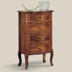 Cassettiera Classica in Legno Noce 4 o 6 Cassetti Made in Italy - Katerine