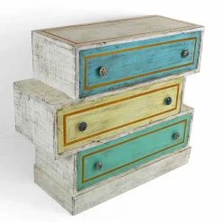 Cassettiera con Cassetti Colorati e Pomelli in Ceramica Made in Italy - Hendriks