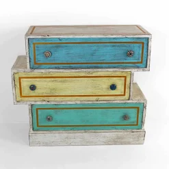 Cassettiera con Cassetti Colorati e Pomelli in Ceramica Made in Italy - Hendriks