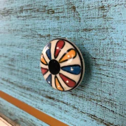 Cassettiera con Cassetti Colorati e Pomelli in Ceramica Made in Italy - Hendriks