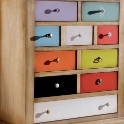 Cassettiera con Cassetti Tutti Colorati e Maniglie Diverse Made in Italy - Aditya