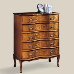 Cassettiera in Legno di Noce Classica di Lusso Made in Italy - Elegant