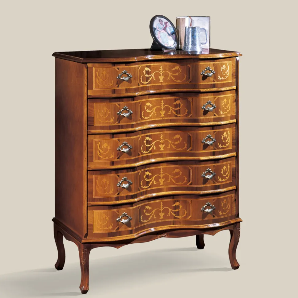 Cassettiera in Legno di Noce Classica di Lusso Made in Italy - Elegant