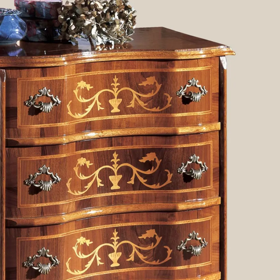 Cassettiera in Legno di Noce Classica di Lusso Made in Italy - Elegant