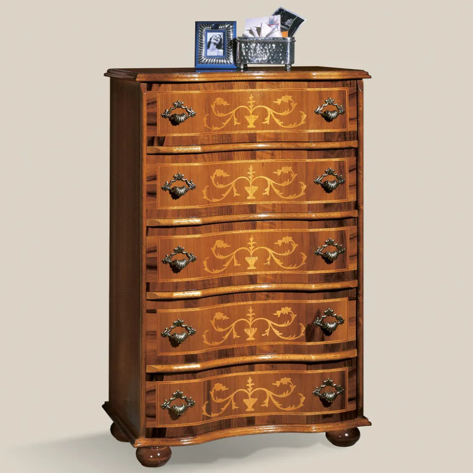 Cassettiera Stile Classico in Legno con Cassetti Made in Italy - Elegant