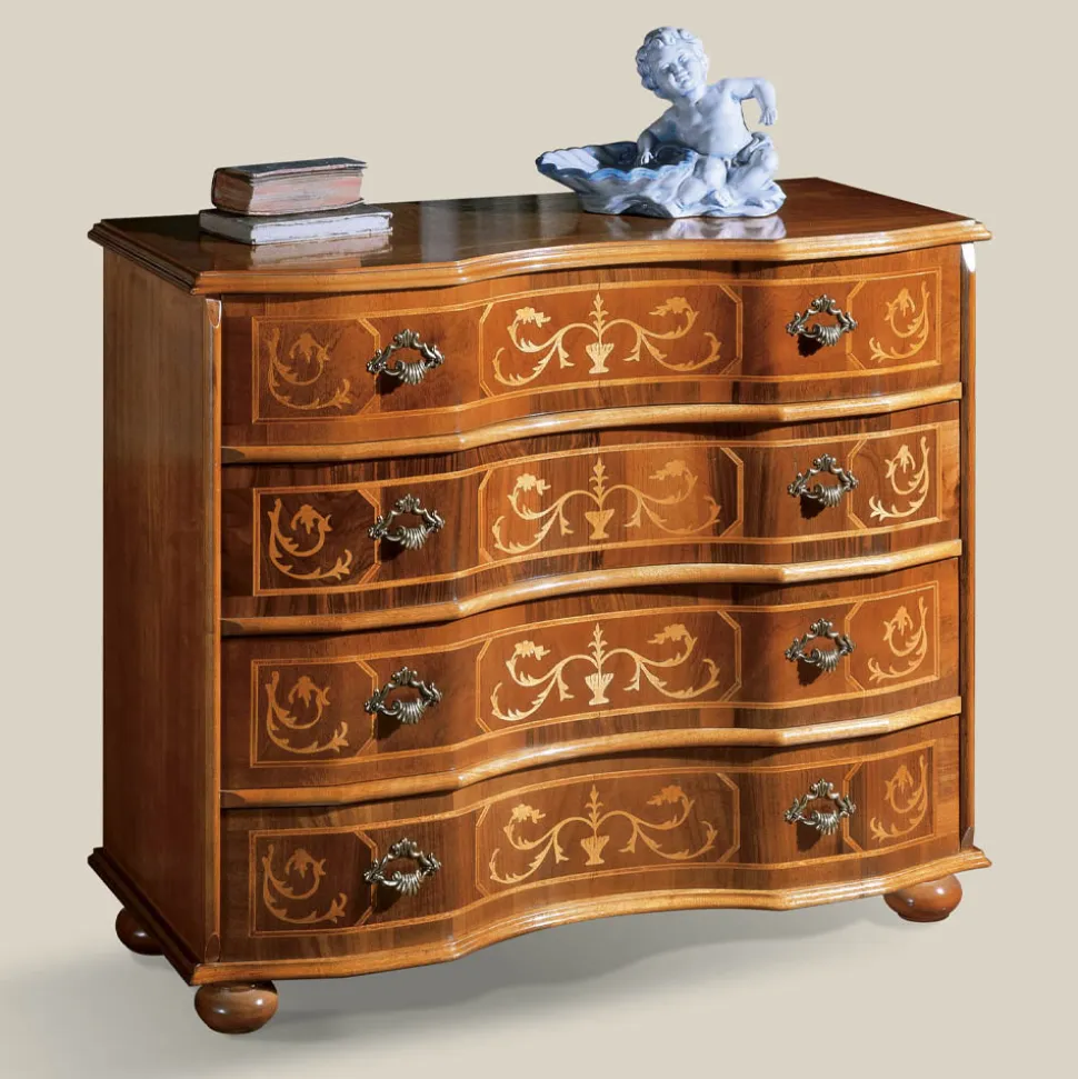 Cassettiera Stile Classico in Legno con Cassetti Made in Italy - Elegant