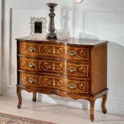 Cassettiera Stile Classico in Legno con 3 Cassetti Made in Italy - Elegant
