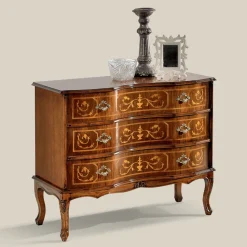 Cassettiera Stile Classico in Legno con 3 Cassetti Made in Italy - Elegant