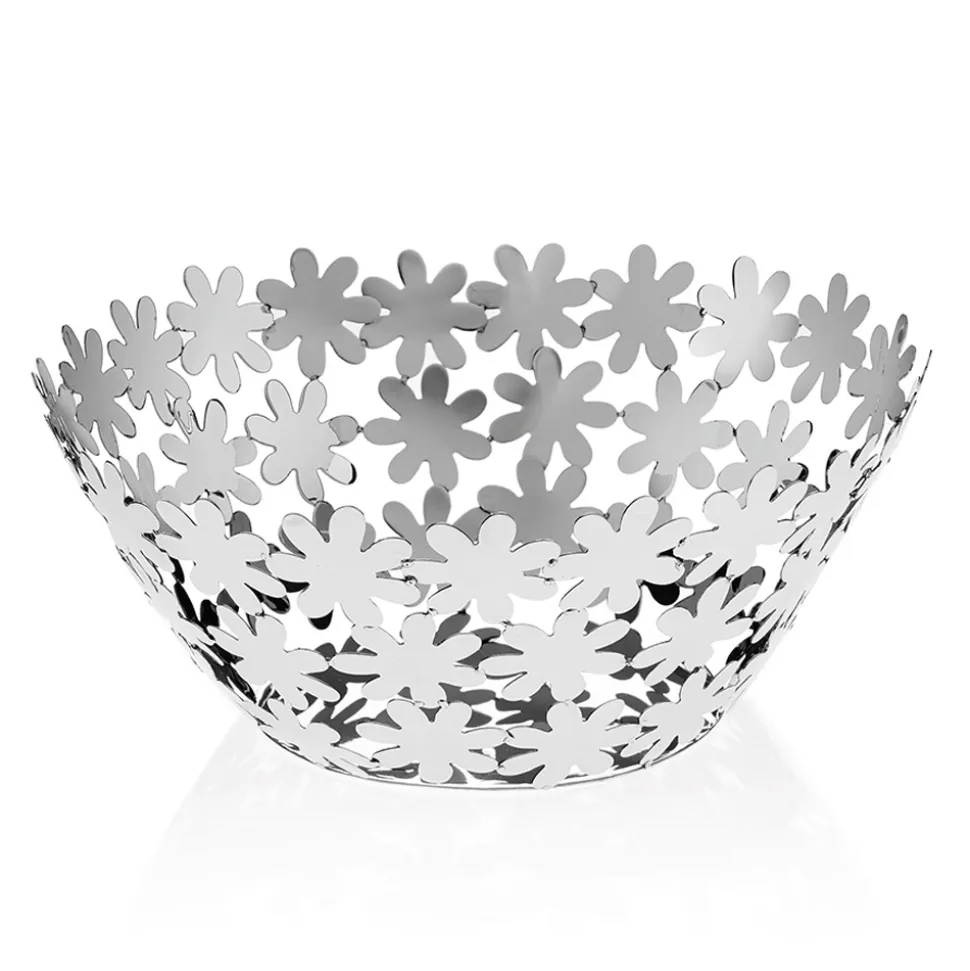 Centrotavola Design in Metallo Argentato e Decoro a Fiore di Lusso - Terraceo