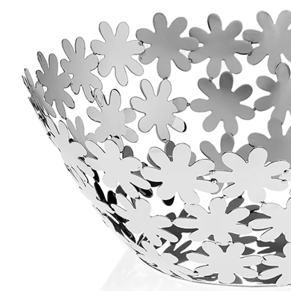 Centrotavola Design in Metallo Argentato e Decoro a Fiore di Lusso - Terraceo