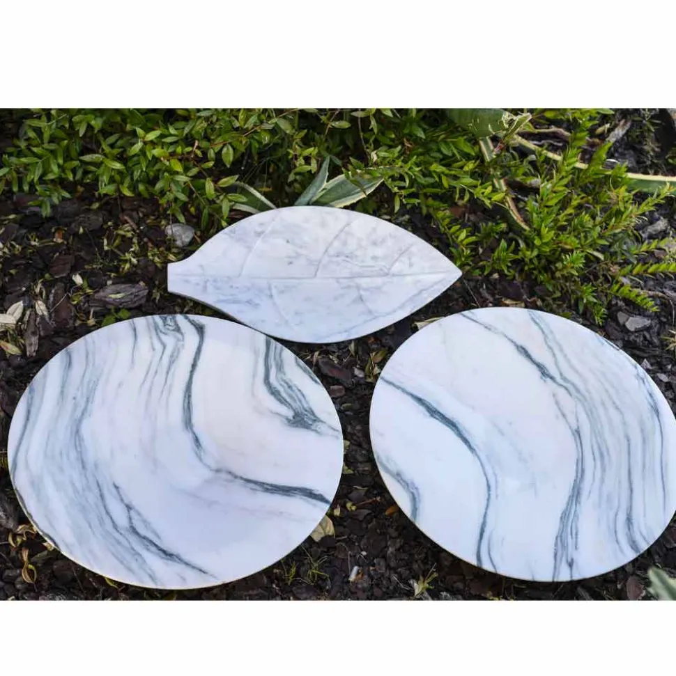 Centrotavola in Marmo Brezza della Versilia e Metallo Made in Italy - Amabile