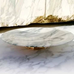 Centrotavola in Marmo Brezza della Versilia e Metallo Made in Italy - Amabile