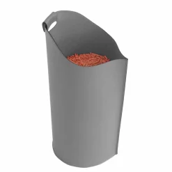 Cesto porta pellet da interno in cuoio 15 Kg di design Sapel